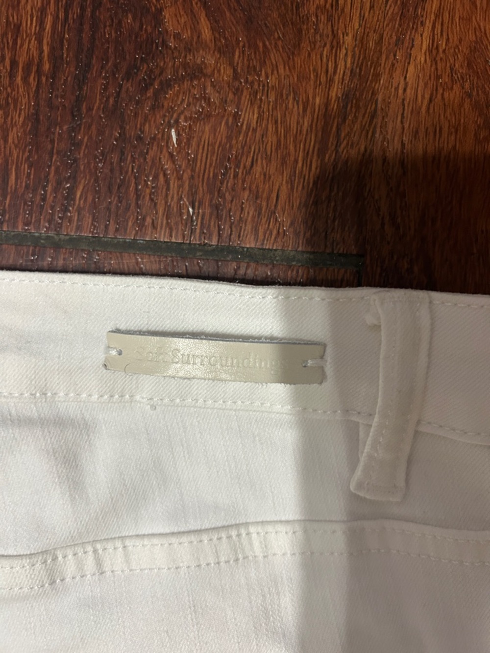 Soft Surroundings White Straight-Leg Jeans with Multicolor Floral Embroidery - Picture 7 of 8